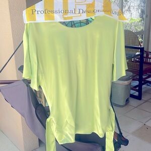 WORTH Silk lime green blouse